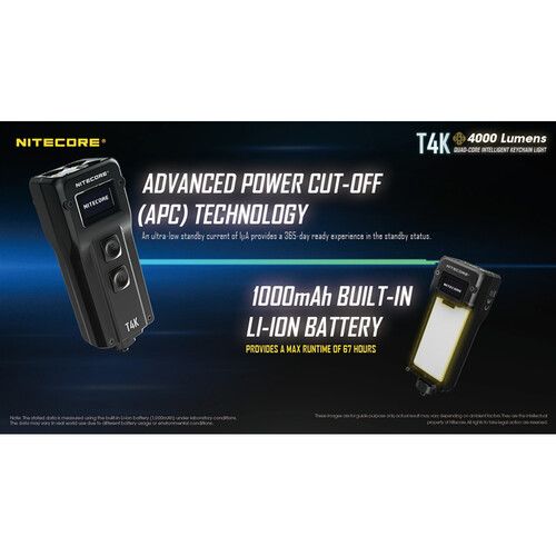  Nitecore T4K Super Bright Rechargeable Key Chain EDC Flashlight