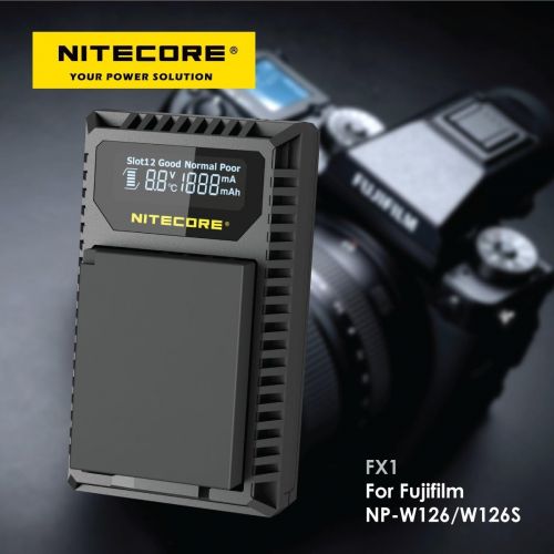  NITECORE FX1 Digital USB Camera Battery Charger Compatible with Fujifilm NP-W126 and NP-W126S Batteries