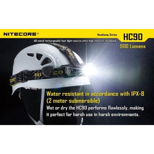  Nitecore HC90 900 Lumen CREE XM-L2 T6 LED USB rechargeable headlamp 2 X Genuine Nitecore NL189 18650 3400mAh Li-ion rechargeable batteries, Nitecore i4 intelligent Charger, in-Car