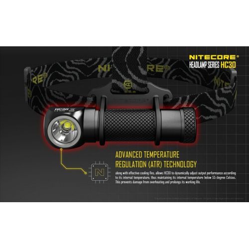  Nitecore HC30 1000 Lumens Rechargeable LED Headlamp with Battery and Charger