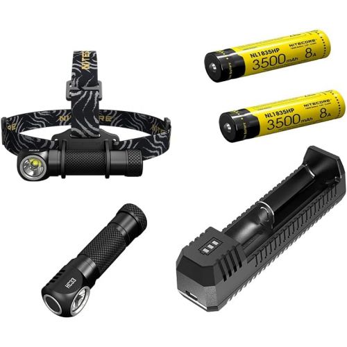  Nitecore HC33 Cree XHP35 High Intensity Headlamp - 1800 Lumen w 2x NL1835HP and UI1 portable charger