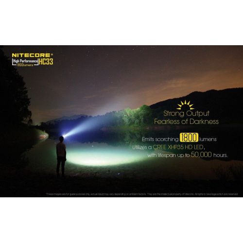  Nitecore HC33 Cree XHP35 High Intensity Headlamp - 1800 Lumen w 2x NL1835HP and UI1 portable charger