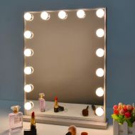 Nitin Hollywood Vanity Mirror with Lights, Dimmable Tabletop/Wall Cosmetic Lighted Makeup Beauty Mirror