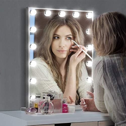  Nitin Hollywood Vanity Mirror with Lights, Dimmable Tabletop/Wall Cosmetic Lighted Makeup Beauty Mirror