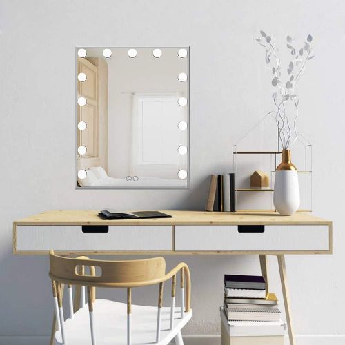  Nitin Hollywood Vanity Mirror with Lights, Dimmable Tabletop/Wall Cosmetic Lighted Makeup Beauty Mirror