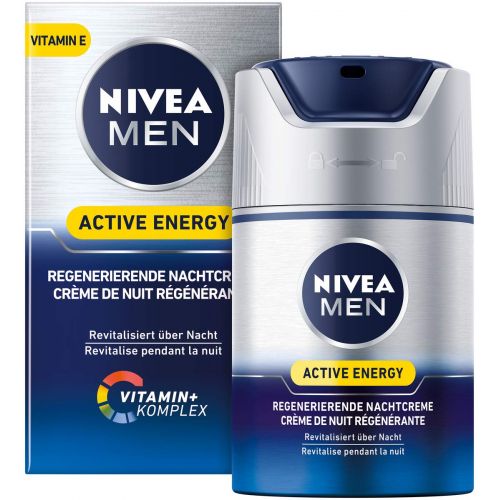  [아마존 핫딜]  [아마존핫딜]Nivea Men NIVEA MEN Active Energy Regenerierende Nachtcreme im 1er Pack (1 x 50 ml), regenerierende Nachtcreme fuer Manner, Feuchtigkeitscreme pflegt ueber Nacht