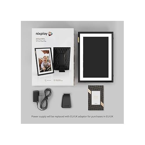  Nixplay AI-Enhanced Digital Picture Frame, 10.1” Stunning HD Touch Screen Display (1280 x 800), Auto-Rotation Feature, Securely Share Photos/Videos via Email or Mobile/Desktop Apps (Black/White Matte)