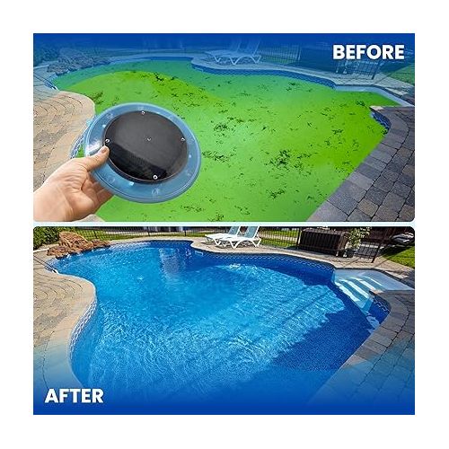  Original Solar Pool Ionizer, Copper Ionization - Eliminate Algae | Keeps Pool Cleaner and Clear, 85% Less Chlorine, Solar Pool Cleaner, Free Buddy Band, Up to 35,000 Gal, Lifetime Replacement Program