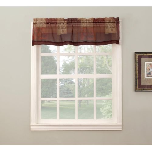  No. 918 Eden Inspirational Kitchen Curtain Swag Valance Pair, 56 x 36, Mulberry