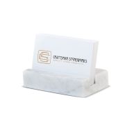 CraftsmanStoneworks Business Card Holder - White Carrara Marble - Office Desk Home, Recycled Marble, Business Gift