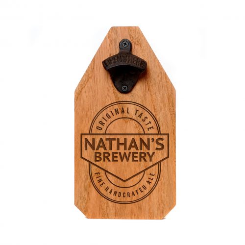  JoyfulMoose Personalized Brewery Sign - Custom Wood Sign - Rustic Beer Bottle Opener