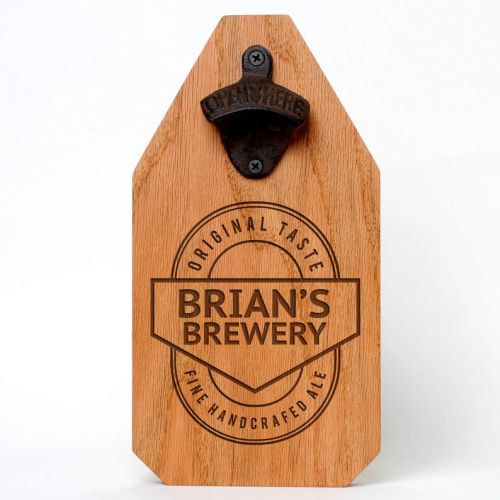  JoyfulMoose Personalized Brewery Sign - Custom Wood Sign - Rustic Beer Bottle Opener