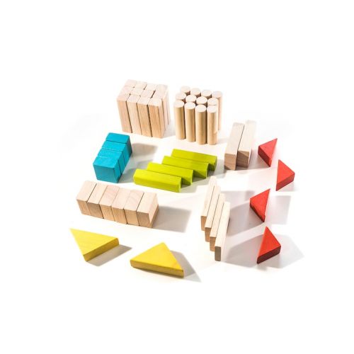  KubiyaGames Block Set - 50 Building Blocks - Montessori Toy, Natural Wood Toy, Waldorf Toy, Educational Toys, Wooden toy, Wood Toy, Toy for kids