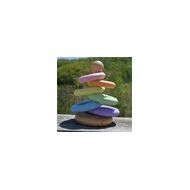 HouseMountainNatural Montessori Inspired Little Wood Stacking Toy Pastel Rainbow Baby Toy 4.5 Inches