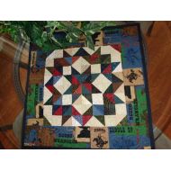 QuiltedbyChelle Western Quilt, Buggy Wheels Block, Buggy Wheels small quilt, Scrappy quilt, Country Quilt 930-7