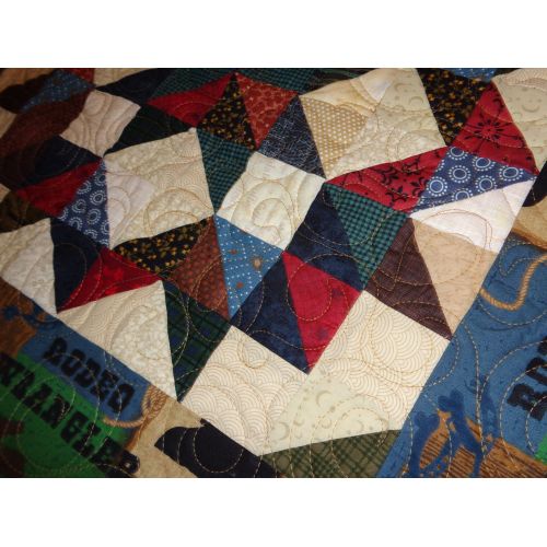  QuiltedbyChelle Western Quilt, Buggy Wheels Block, Buggy Wheels small quilt, Scrappy quilt, Country Quilt 930-7