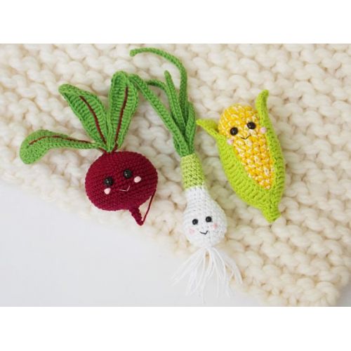  RainbowHappiness Weekly photo of my pregnancy , Crochet baby toy set (38 pcs) Crochet vegetables and fruit, eco-friendly toys,baby gift, gift for moms.