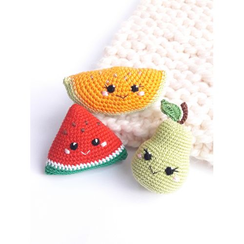  RainbowHappiness Weekly photo of my pregnancy , Crochet baby toy set (38 pcs) Crochet vegetables and fruit, eco-friendly toys,baby gift, gift for moms.