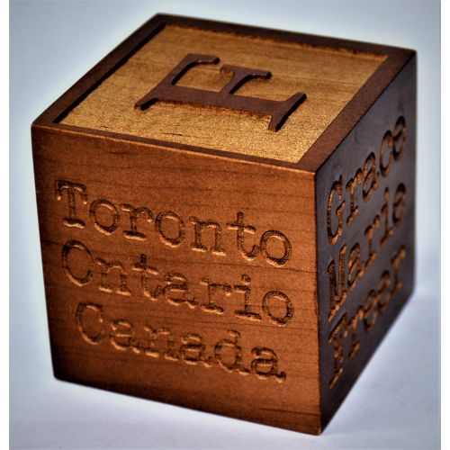  MemoriesMadeCustom Custom engraved Solid Maple baby blocks, personalized baby block. Comes with free gift box - Walnut stain