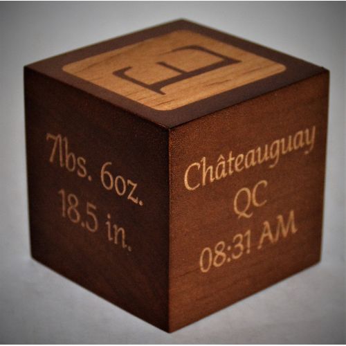  MemoriesMadeCustom Custom engraved Solid Maple baby blocks, personalized baby block. Comes with free gift box - Walnut stain