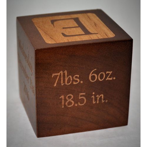  MemoriesMadeCustom Custom engraved Solid Maple baby blocks, personalized baby block. Comes with free gift box - Walnut stain