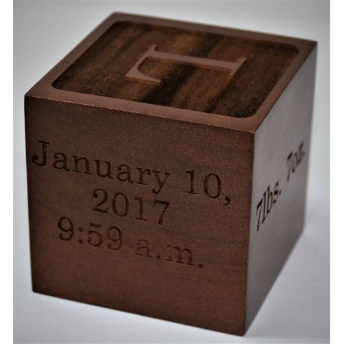  MemoriesMadeCustom Custom engraved Solid Maple baby blocks, personalized baby block. Comes with free gift box - Walnut stain