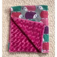 /MangoCookies Baby Blanket Hedgehog Pink, Purple, Grey & Pink Minky - gift, shower, cuddle, lovey, soothe, girl, lovie, security