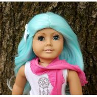 TheTieDyeUnicorn OOAK Custom American Girl Doll, Custom 18 inch Doll, Blue Hair, Blue Eyes, Molly Base