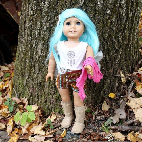  TheTieDyeUnicorn OOAK Custom American Girl Doll, Custom 18 inch Doll, Blue Hair, Blue Eyes, Molly Base