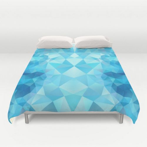  NikaLim Geometric Duvet Cover King Size Blue Bed cover King Duvet Queen Duvet Art Blue Violet Duvet Nature Polygon Geometric Pattern Duvet