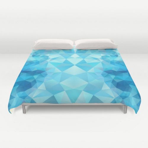  NikaLim Geometric Duvet Cover King Size Blue Bed cover King Duvet Queen Duvet Art Blue Violet Duvet Nature Polygon Geometric Pattern Duvet