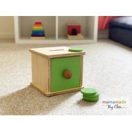 MamamadeByElisa Montessori Object Permanence Coin Box toy - Wooden Montessori Material