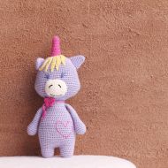 ToysAndToys Unicorn, purple unicorn,knitting toys, cotton unicorn, amigurumi toys, birthday gift, kids room decor boy girl, lavender unicorn, christmas