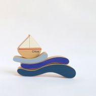 TheWanderingWorkshop Personalized toy boat kids wooden toy, personalized kids room decor.