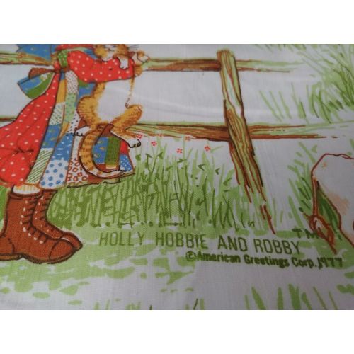  InTheWild808 Holly Hobbie and Robby fringed flat sheet