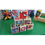 /AugustaandAce Customized, Marvel-Inspired Comic Wooden Blocks