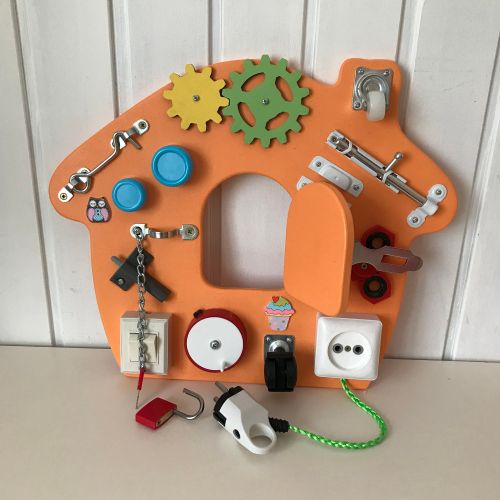  IloveBusyboard Little orange cubby v2, Mini sensory board, Travel busy board