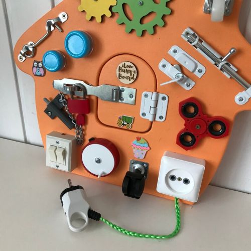  IloveBusyboard Little orange cubby v2, Mini sensory board, Travel busy board