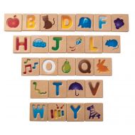 /KubiyaGames Alphabet A-Z - Natural Wood Baby Toy, Montessori Toy, Educational Toys, Wooden toy, Toddler wood Toy, Organic Toy, Waldorf Toy, Toy for kids
