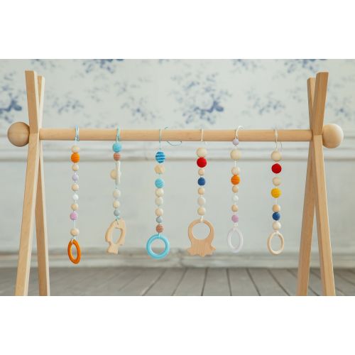  BambyGym Baby gym, Teething Fantasy Baby gym set, baby gym frame, Wooden baby gym, Baby play gym, baby play mat, toddler gym, teether toys