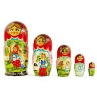 BestPysanky 7 Set of 5 Gusi-Lebedi Nesting Dolls Matryoshka
