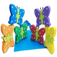 NoBrand Rainbow Butterfly Stacking Puzzles Game Color Matching Puzzles with Fabric Tote Bag Butterfly Balancing Game Mini Stacking Butterfly Puzzle