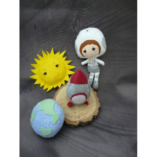  NoBrand Space baby mobile Baby Toys Baby shower gift Cosmos nursery decor Felt Baby decor Plush toys Soft