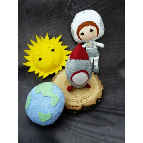  NoBrand Space baby mobile Baby Toys Baby shower gift Cosmos nursery decor Felt Baby decor Plush toys Soft