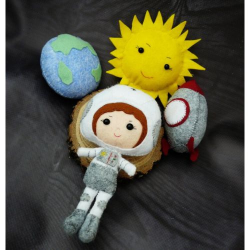  NoBrand Space baby mobile Baby Toys Baby shower gift Cosmos nursery decor Felt Baby decor Plush toys Soft