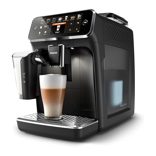  Philips Series 5400 Kaffeevollautomat - LatteGo Milchsystem, 12 Kaffeespezialitaten, Intuitives Display, 4 Benutzerprofile, Schwarz (EP5441/50)