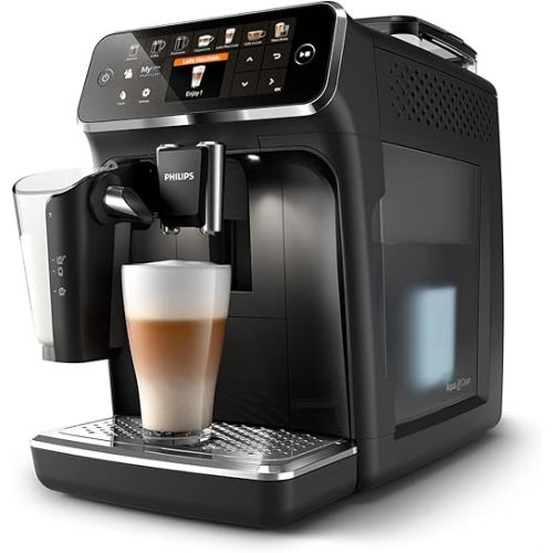  Philips Serie 5400 Kaffeevollautomat - LatteGo Milchsystem- 12 Kaffeespezialitaten- Intuitives Display- 4 Benutzerprofile- Schwarz (EP5441/50)