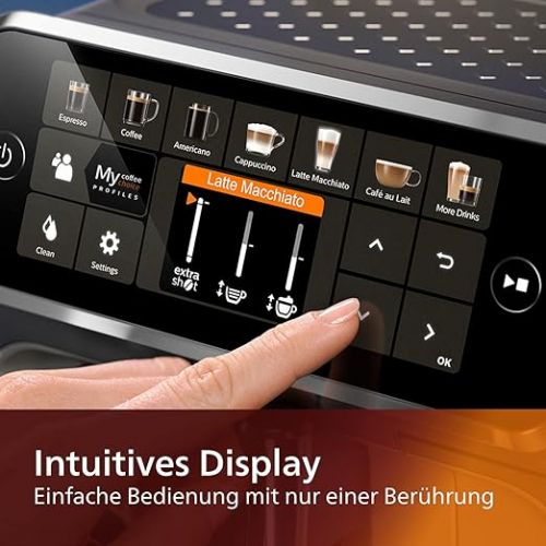  Philips Serie 5400 Kaffeevollautomat - LatteGo Milchsystem- 12 Kaffeespezialitaten- Intuitives Display- 4 Benutzerprofile- Schwarz (EP5441/50)