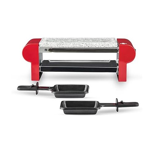  H.Koenig RP2 Raclette, 2 Persons, with Stone Grill, 350 W, Red