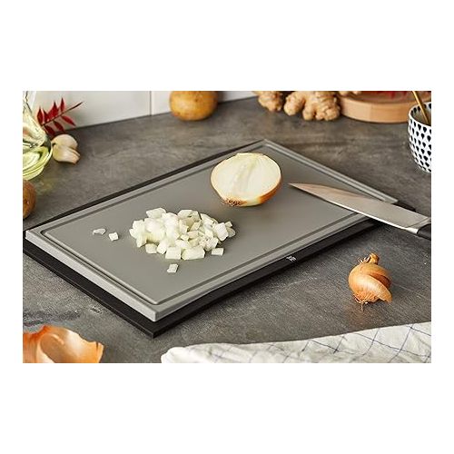  WMF Chopping Board, Carving Board, Touch Lagoon Blue, 32 x 20 cm, Rectangular, Plastic, Juice Grooves, Dishwasher Safe, Easy Cleaning, Hygienic, Gentle on Blades, Tasteless